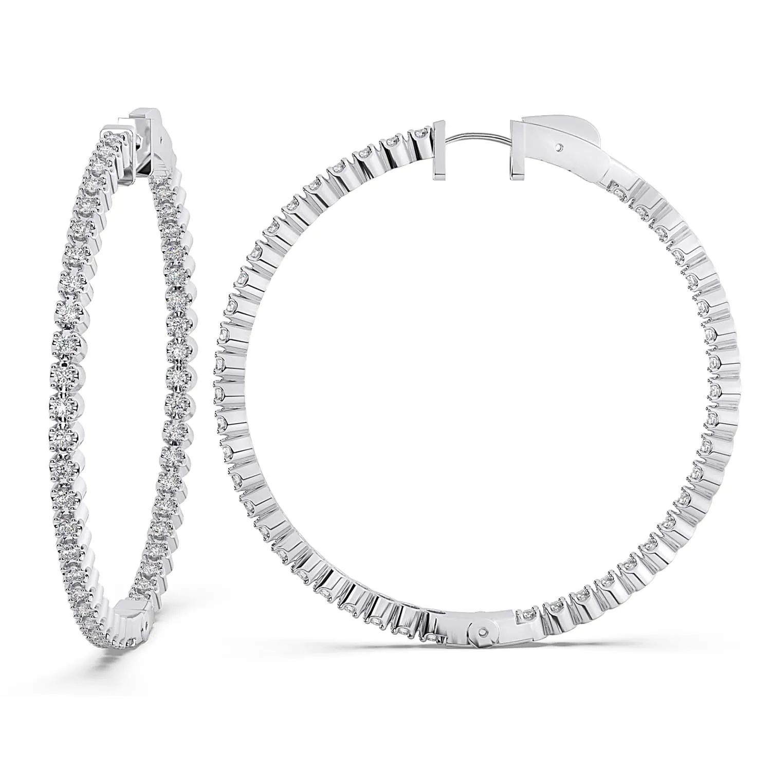 1 1/2 CTW INSIDE-OUT HOOP EARRINGS