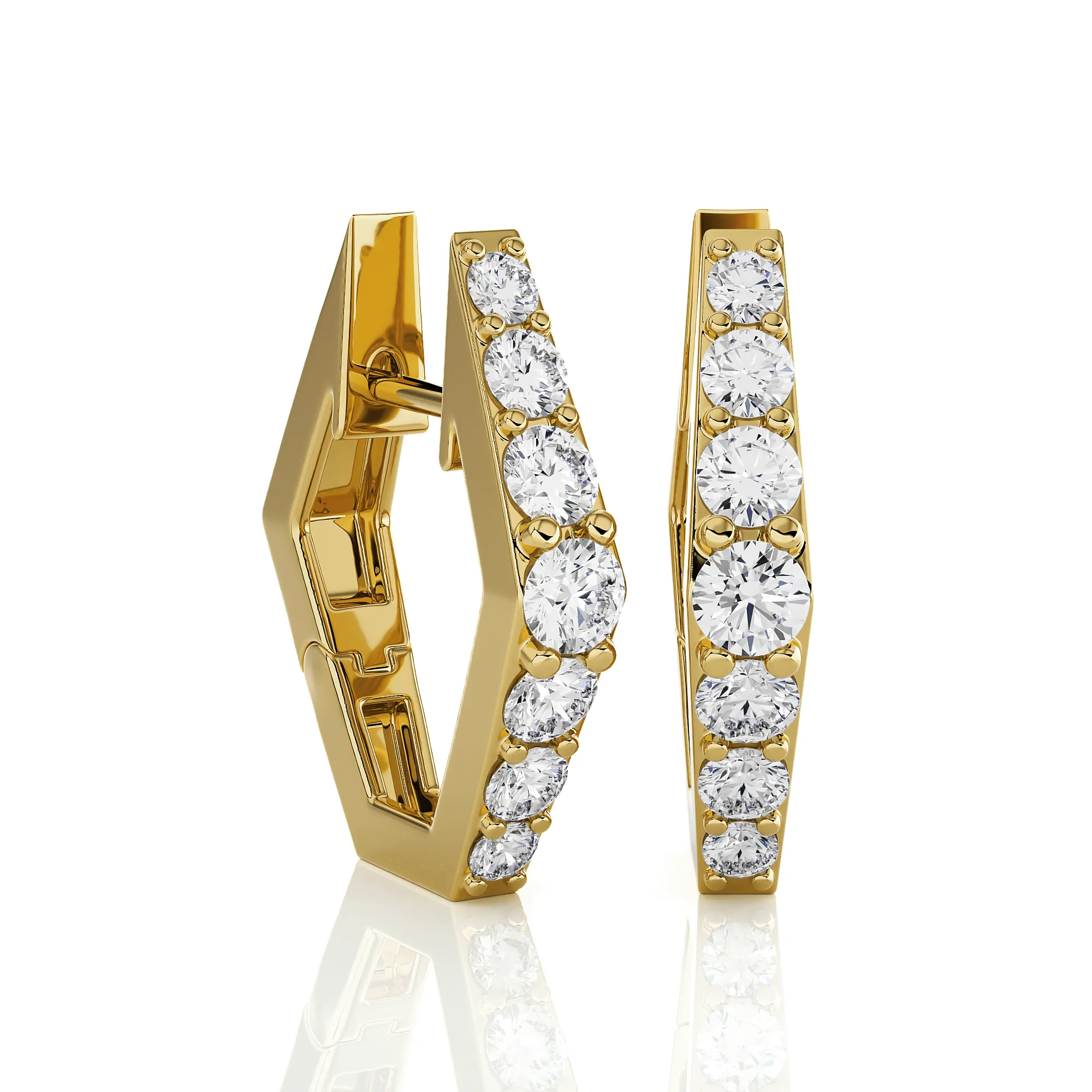 1 1/2 ctw Round Lab Grown Diamond Hoop Earrings