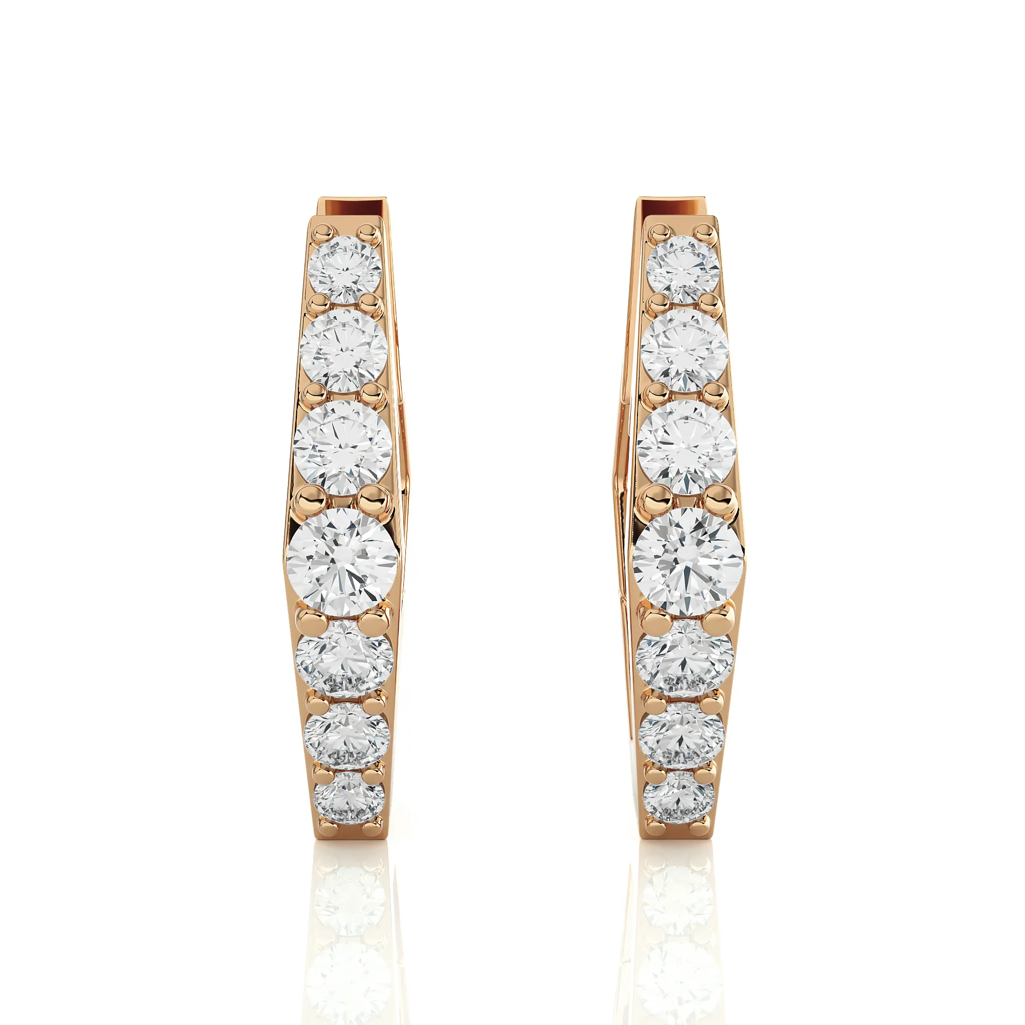 1 1/2 ctw Round Lab Grown Diamond Hoop Earrings