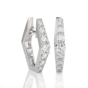 1 1/2 ctw Round Lab Grown Diamond Hoop Earrings