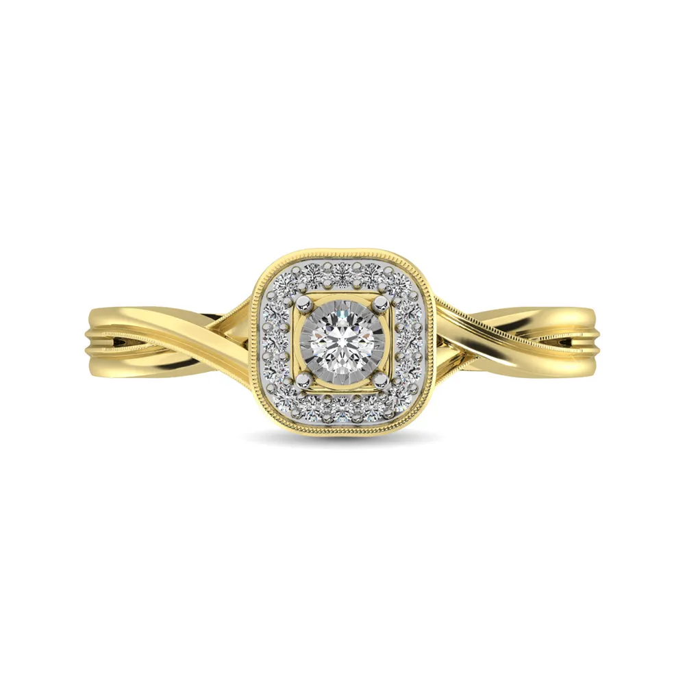 10K Yellow Gold Diamond 1/6 Ct.Tw. Promise Ring