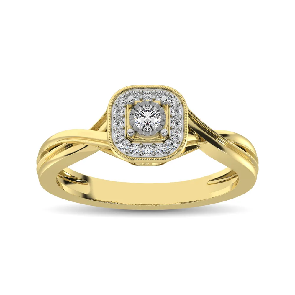 10K Yellow Gold Diamond 1/6 Ct.Tw. Promise Ring