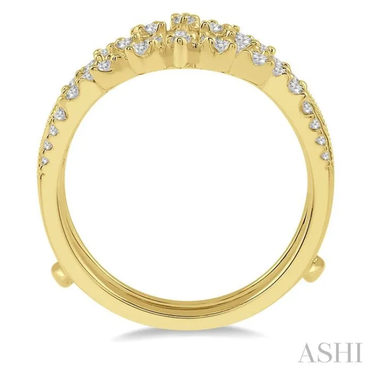 1/2 Ctw Mini Marquise Mounts Round Cut Diamond Insert Ring in 14K Yellow Gold