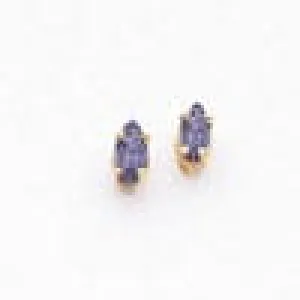 14k Yellow Gold Marquise Tanzanite Earring