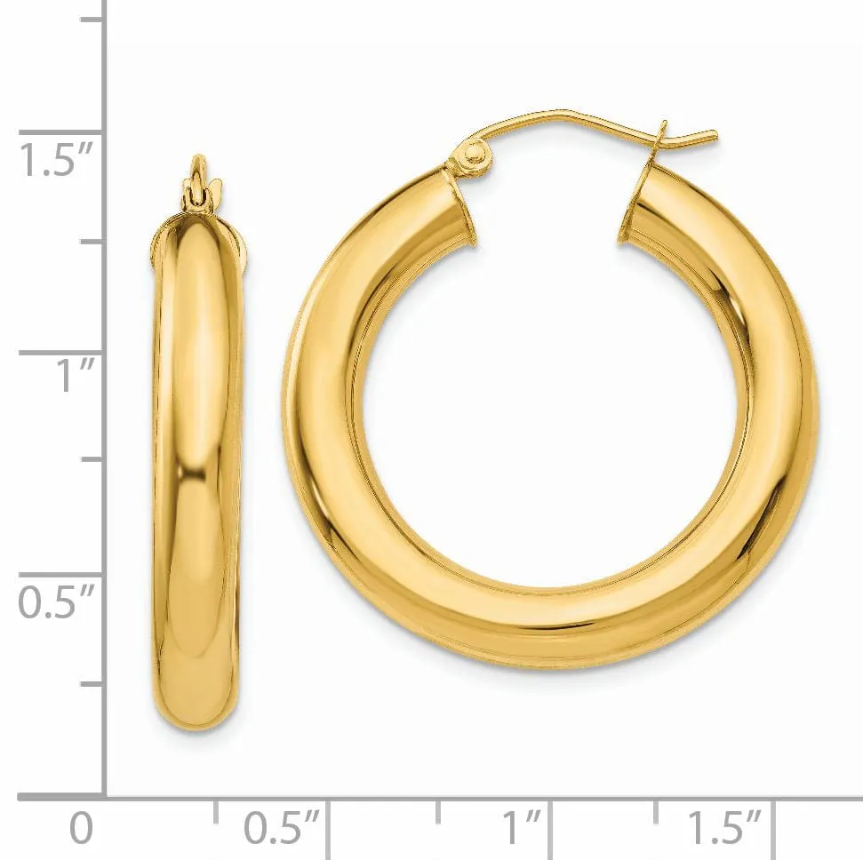 14k Yellow Polished 5MM Lightweight Hoop Earrings