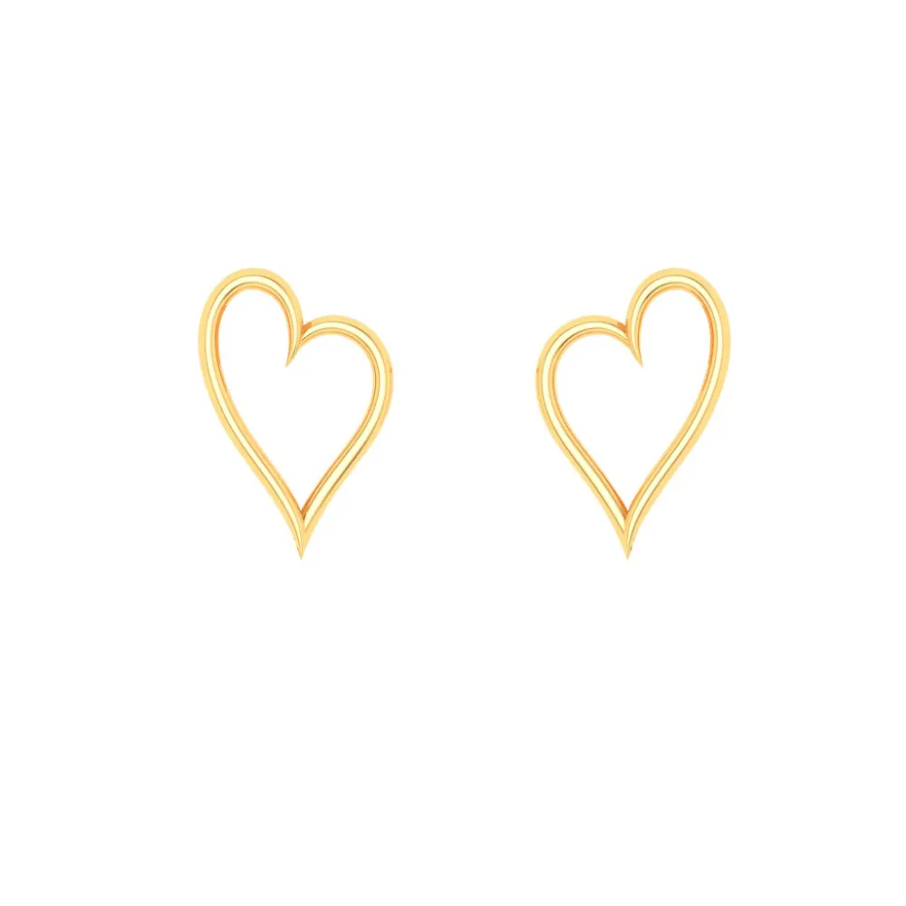 22k Gold Heart Sleek Earrings From Pc Chandra Jewellers