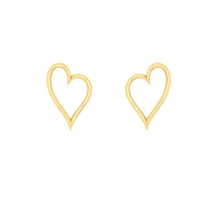 22k Gold Heart Sleek Earrings From Pc Chandra Jewellers