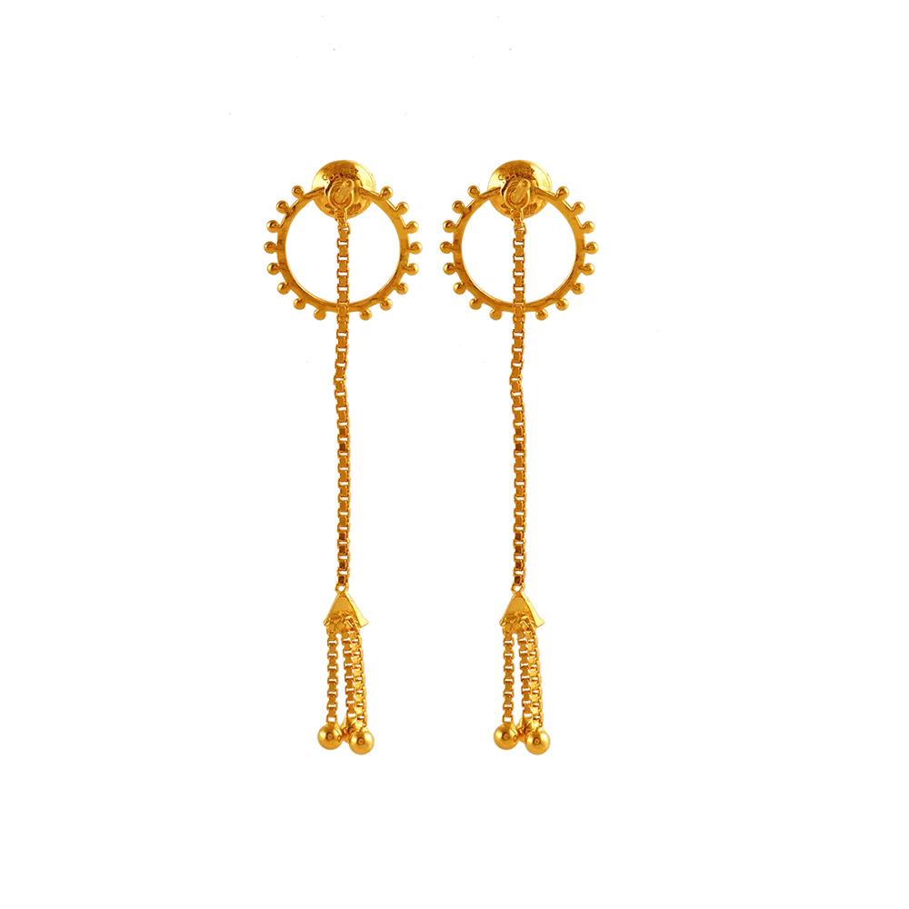 22k Sleek And Exclusive Gold Earrings Design