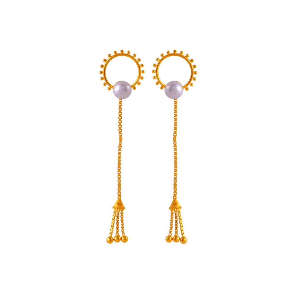 22k Sleek And Exclusive Gold Earrings Design