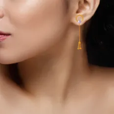 22k Sleek And Exclusive Gold Earrings Design