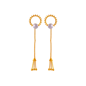 22k Sleek And Exclusive Gold Earrings Design