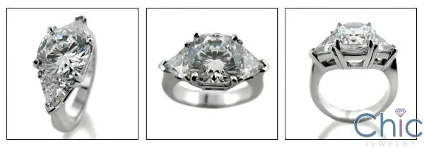 3 Stone 3 Ct Cushion Trillion Cubic Zirconia Cz Ring