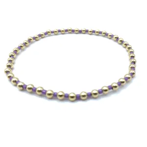 3mm Color Crush Light Purple & Gold Waterproof Bracelet