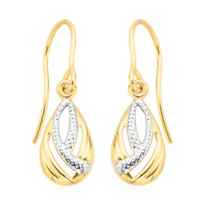 9ct Yellow Gold Tear Drop Earrings