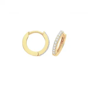 9CT Yellow Gold Zirconia Hinged Earrings ER002