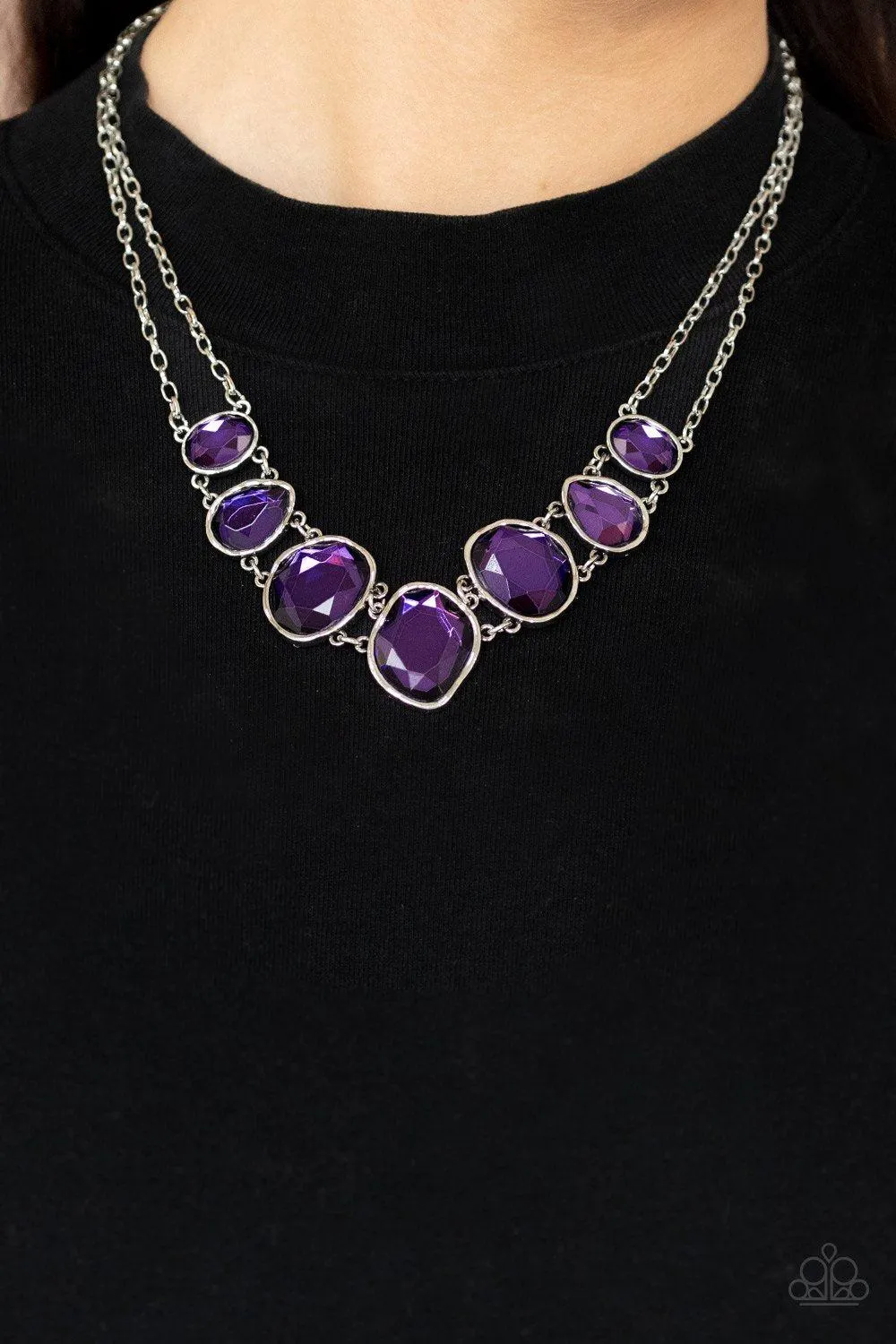 Absolute Admiration Purple Rhinestone Necklace - Paparazzi Accessories