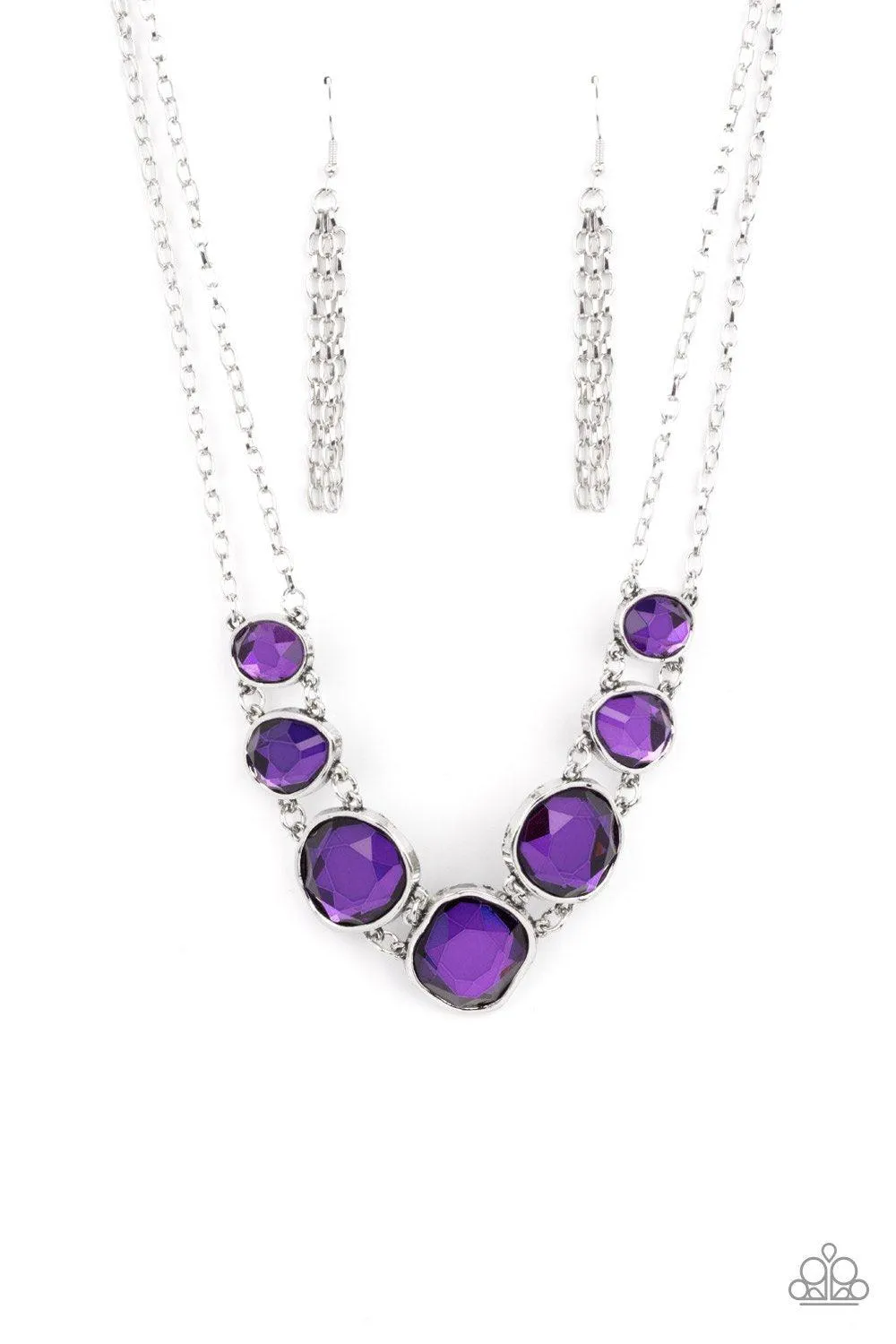 Absolute Admiration Purple Rhinestone Necklace - Paparazzi Accessories