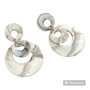 Adorne Marble Marble Hoop Stack Earrings