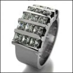 Anniversary 1.5 TCW Princess Channel Cubic Zirconia Cz Ring