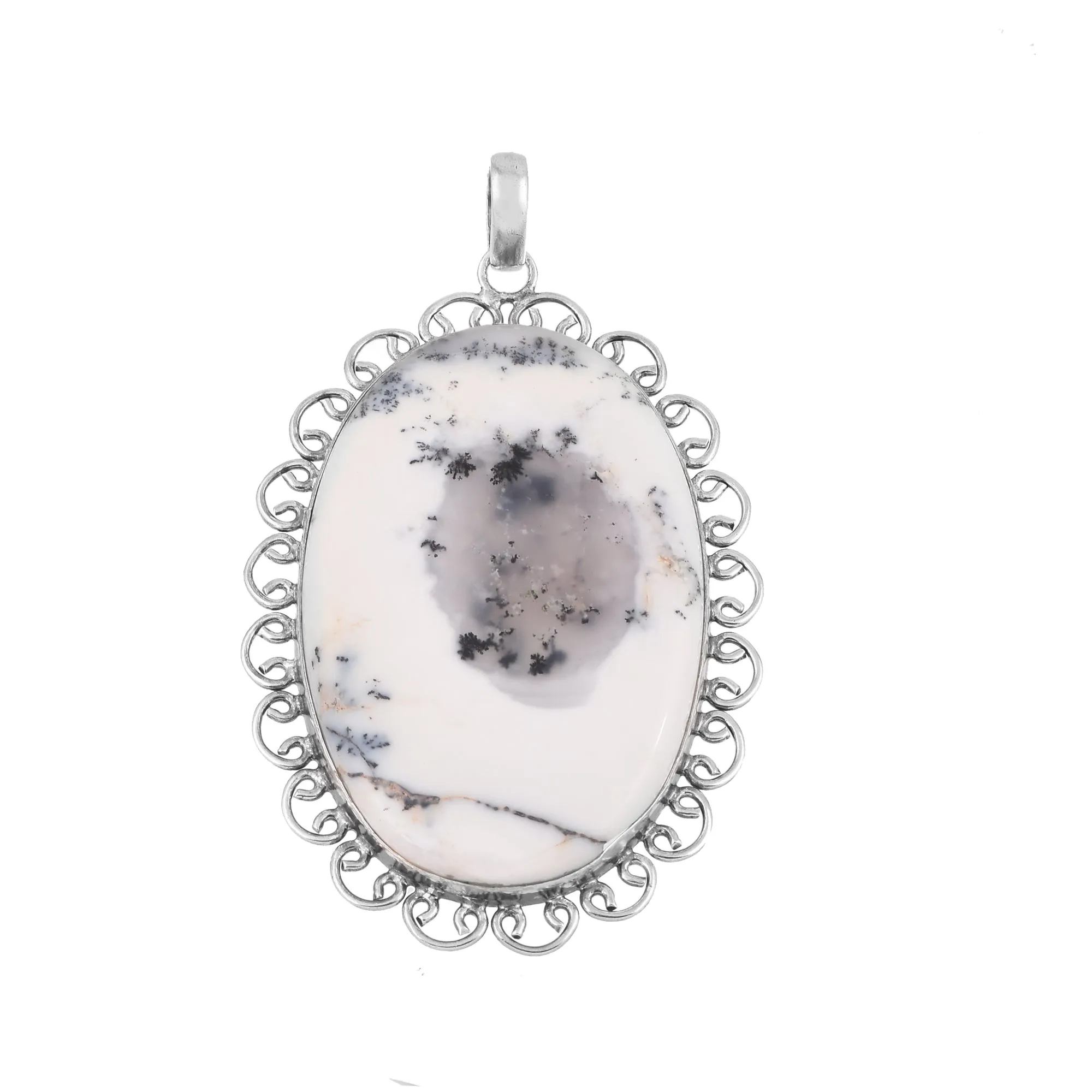 Artistic Dendritic Opal Statement Pendant