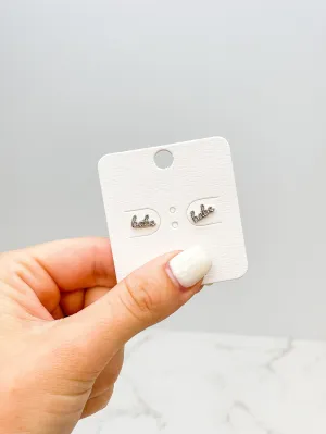 'Babe' Stud Earrings - Silver