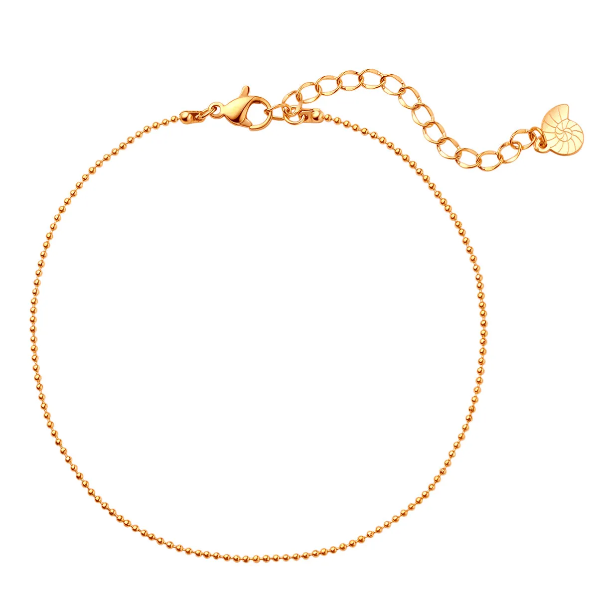 Bead Chain Anklet Rose Gold