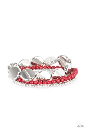 Beyond The Basics - Red Paparazzi Bracelet