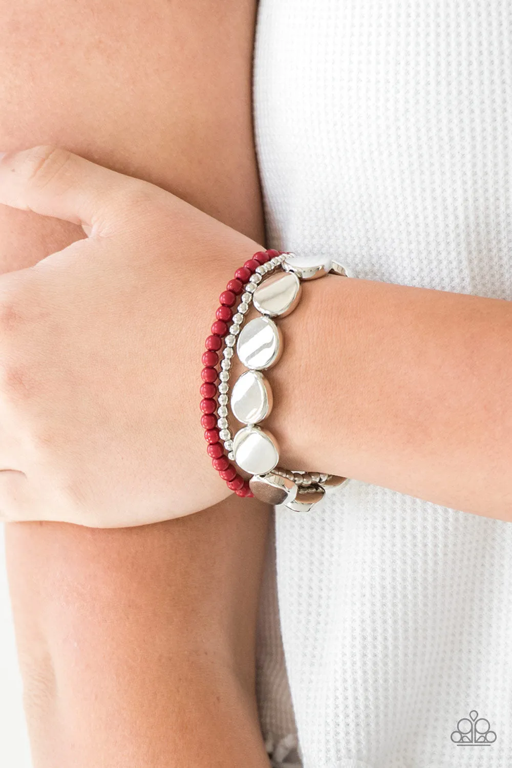 Beyond The Basics - Red Paparazzi Bracelet