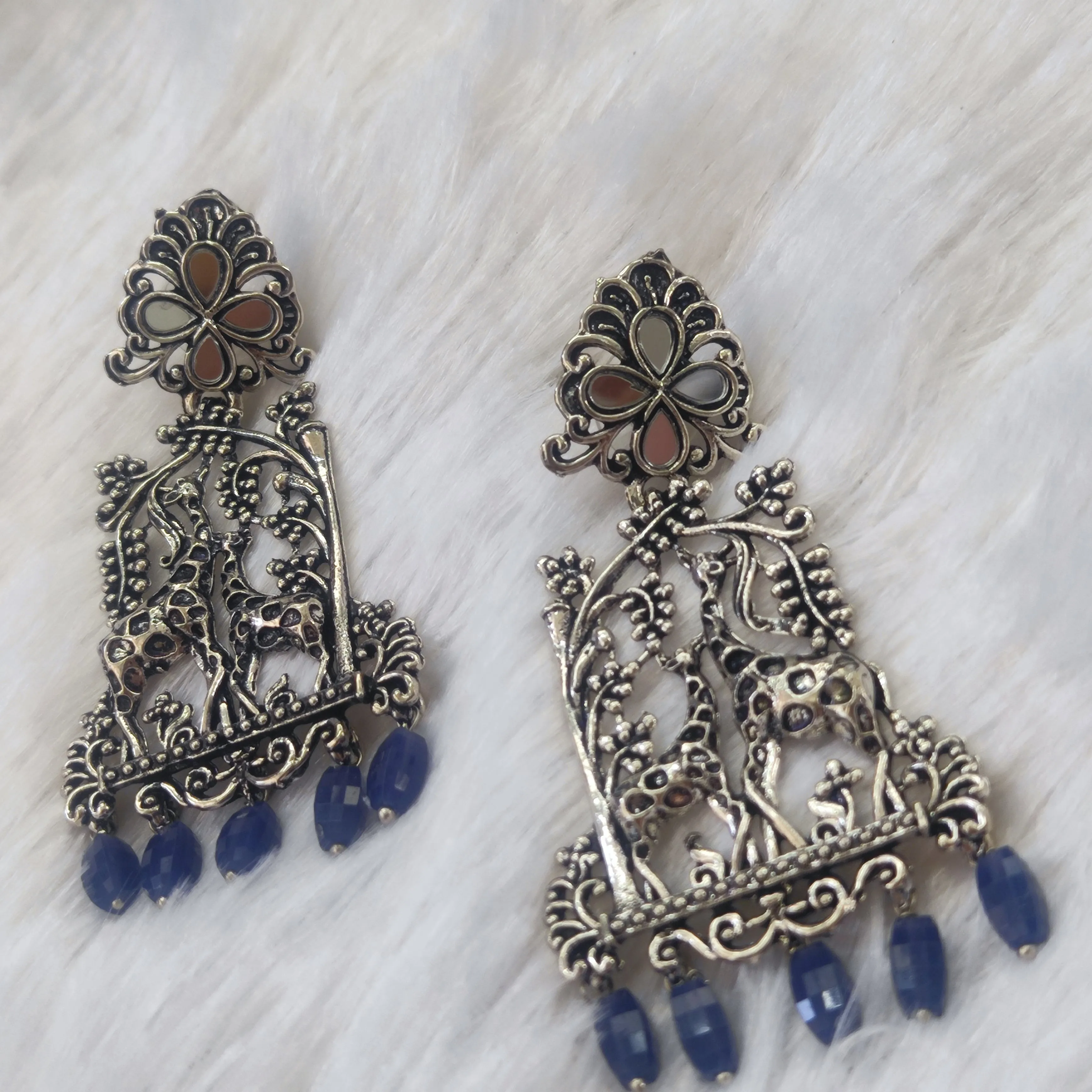 Bhavi Jewels Oxidised Dangler Earrings