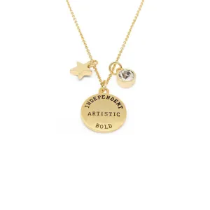 Birthstone Necklace April Gold Plated