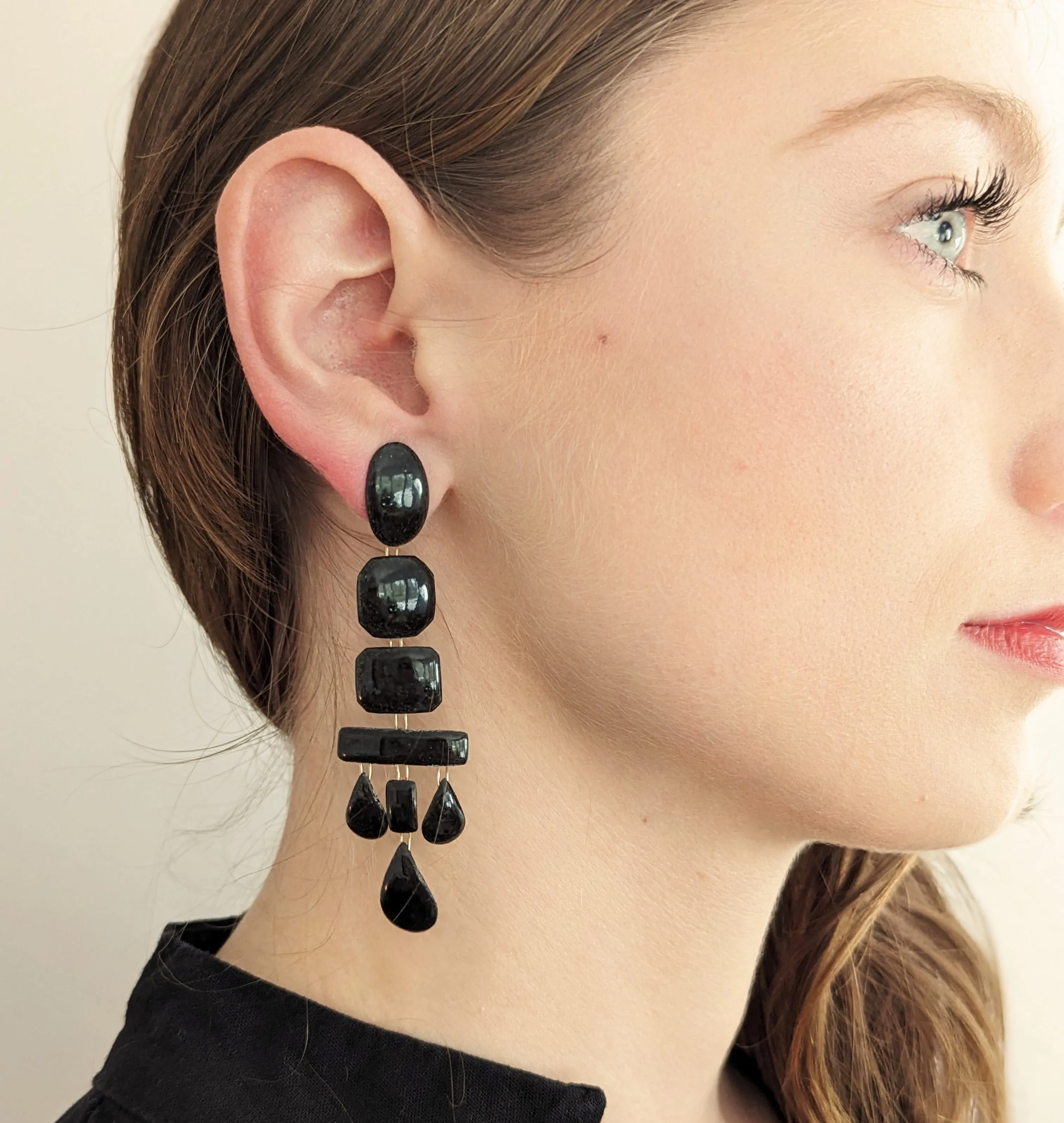 Black Chandelier Earrings