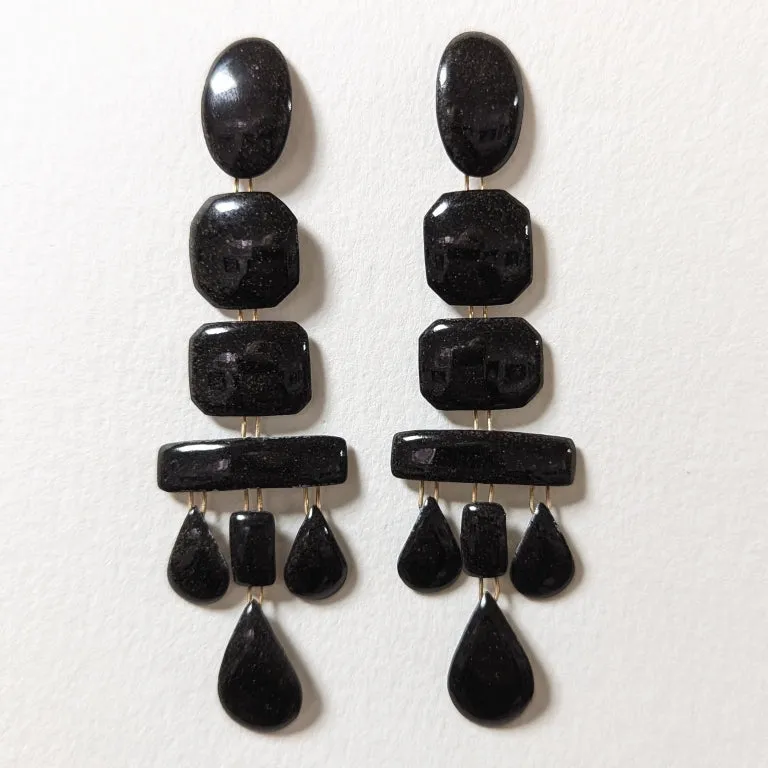 Black Chandelier Earrings