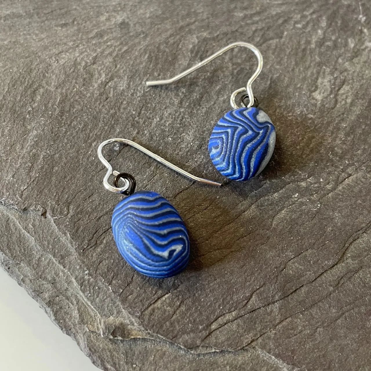 Blue and Grey Pebble earrings