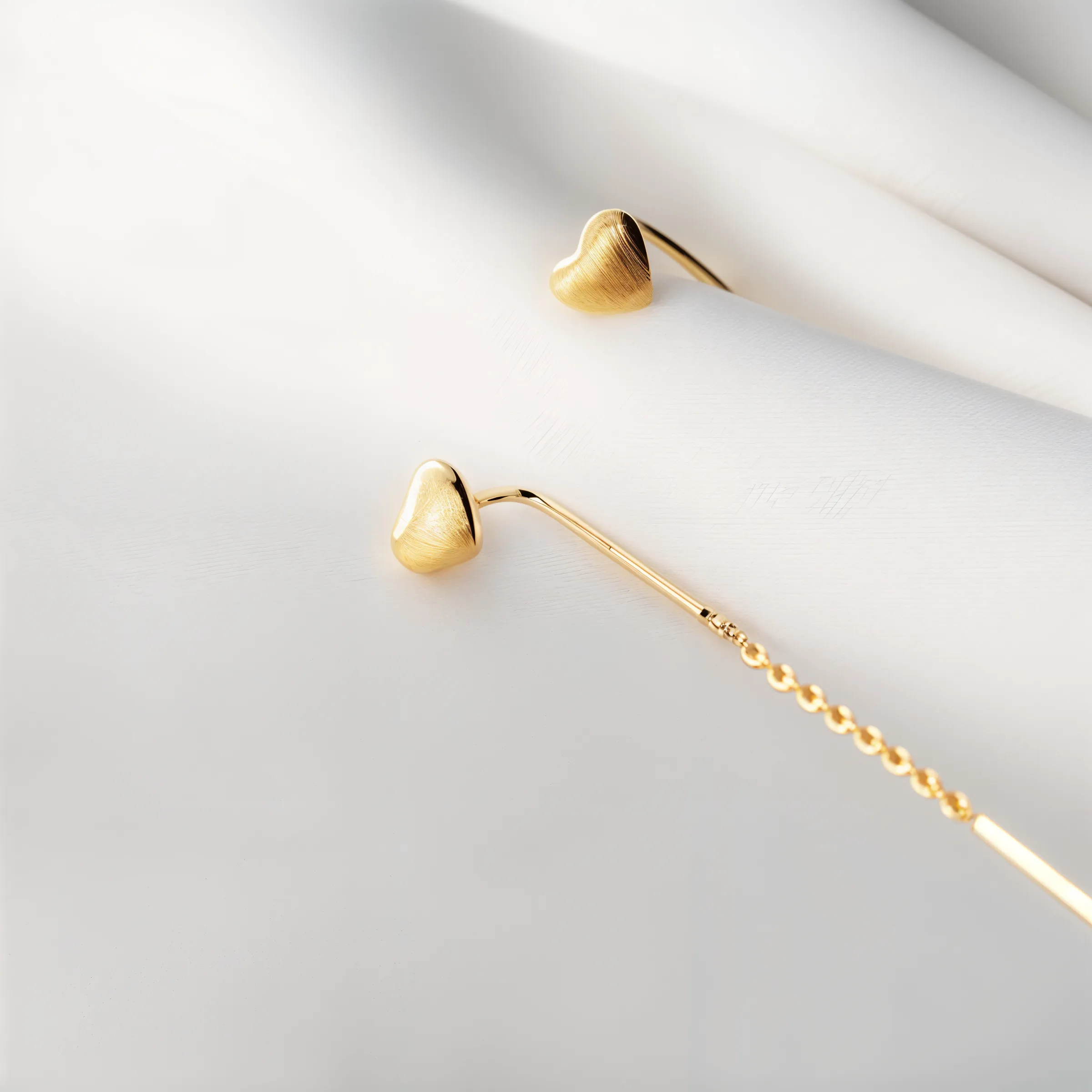 Brushed Hearts Needle Drop Earrings