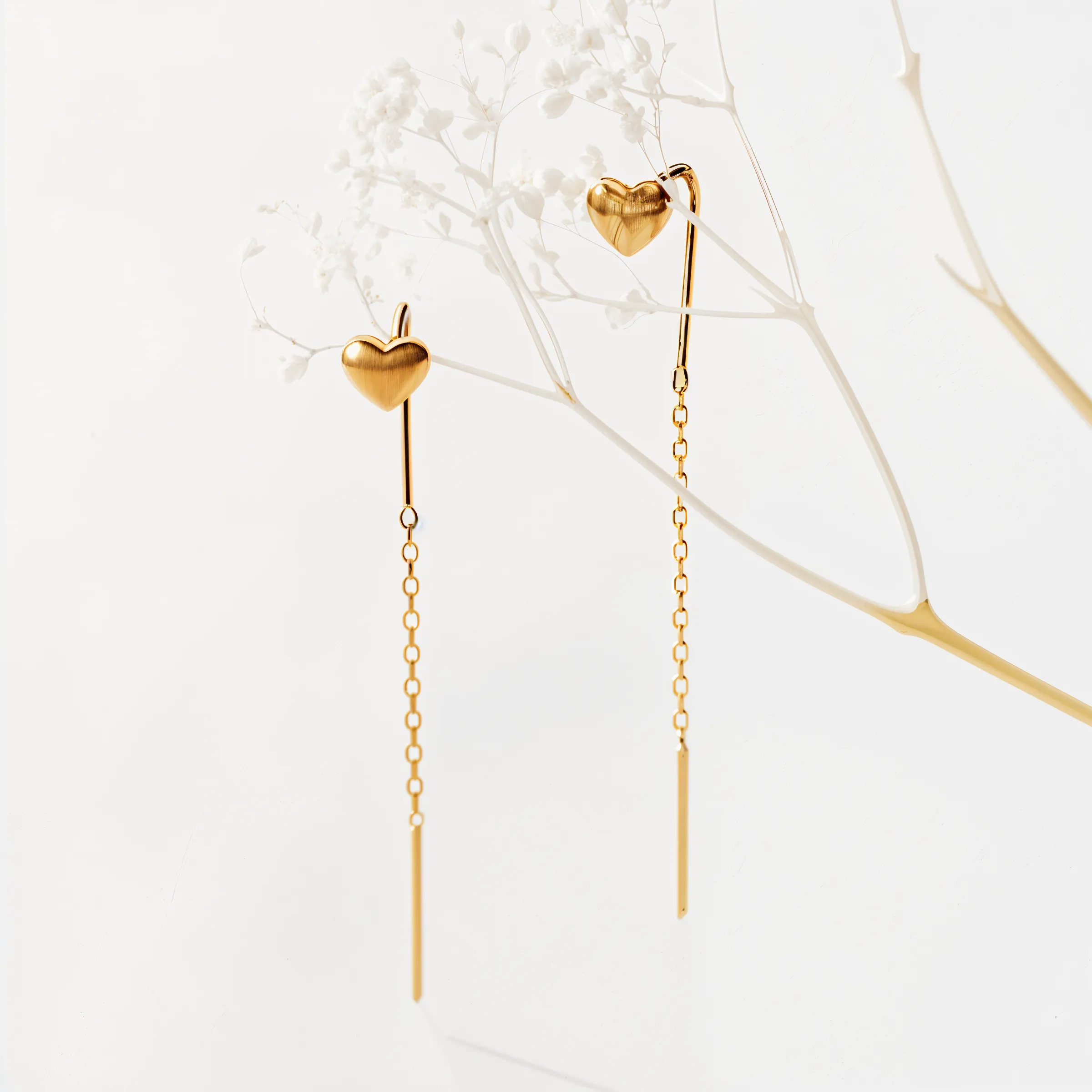 Brushed Hearts Needle Drop Earrings