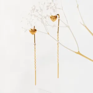 Brushed Hearts Needle Drop Earrings