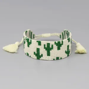 Cactus Seed Beaded Adjustable Bracelet