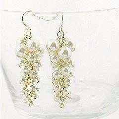 Champagne Pearl Cluster Earrings