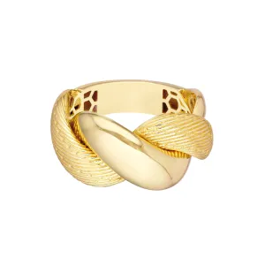 Chunky Gold Twist Polished and Textured Ring | Genuine 14k Yellow gold