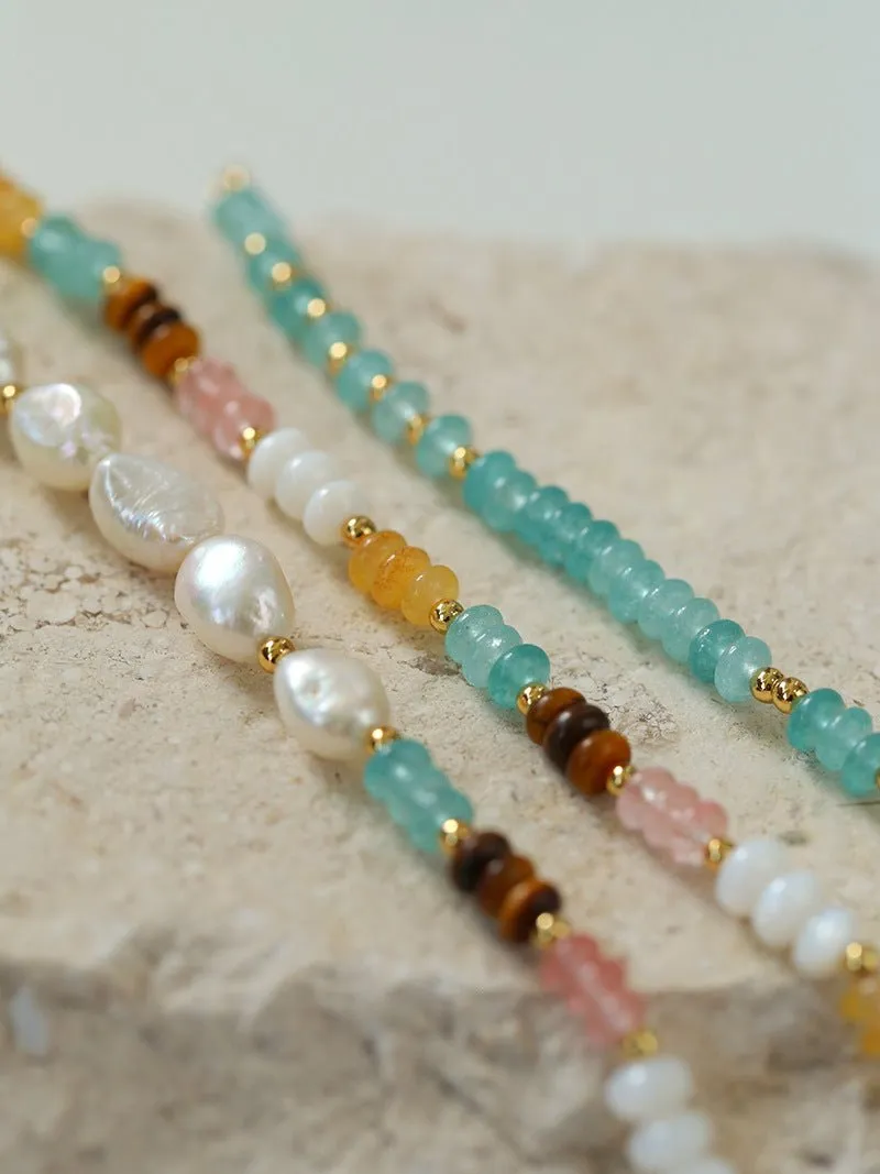 Colorful Beaded Freshwater Pearl Bracelet