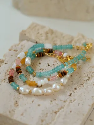 Colorful Beaded Freshwater Pearl Bracelet