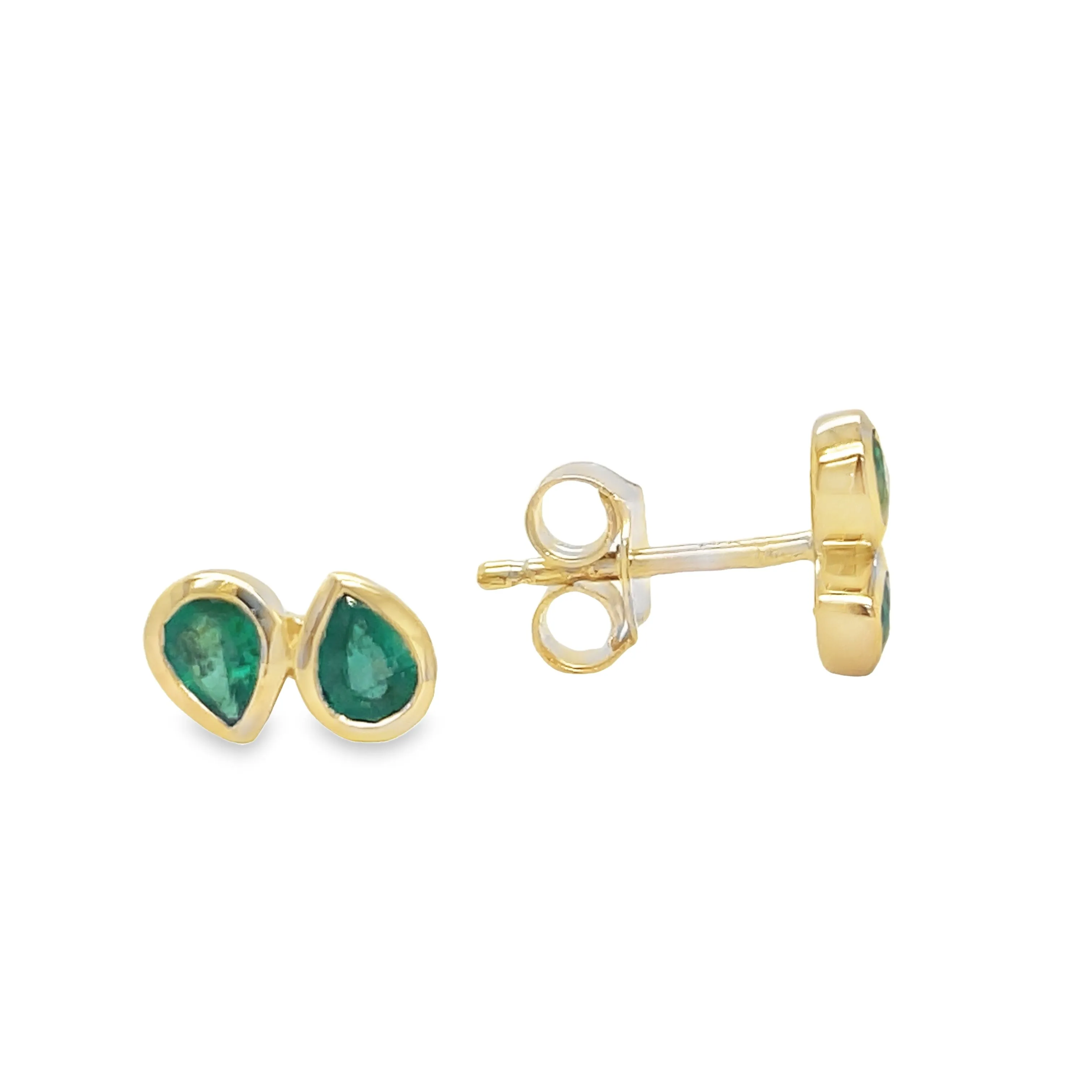 Dainty Double Emerald Stud Earrings