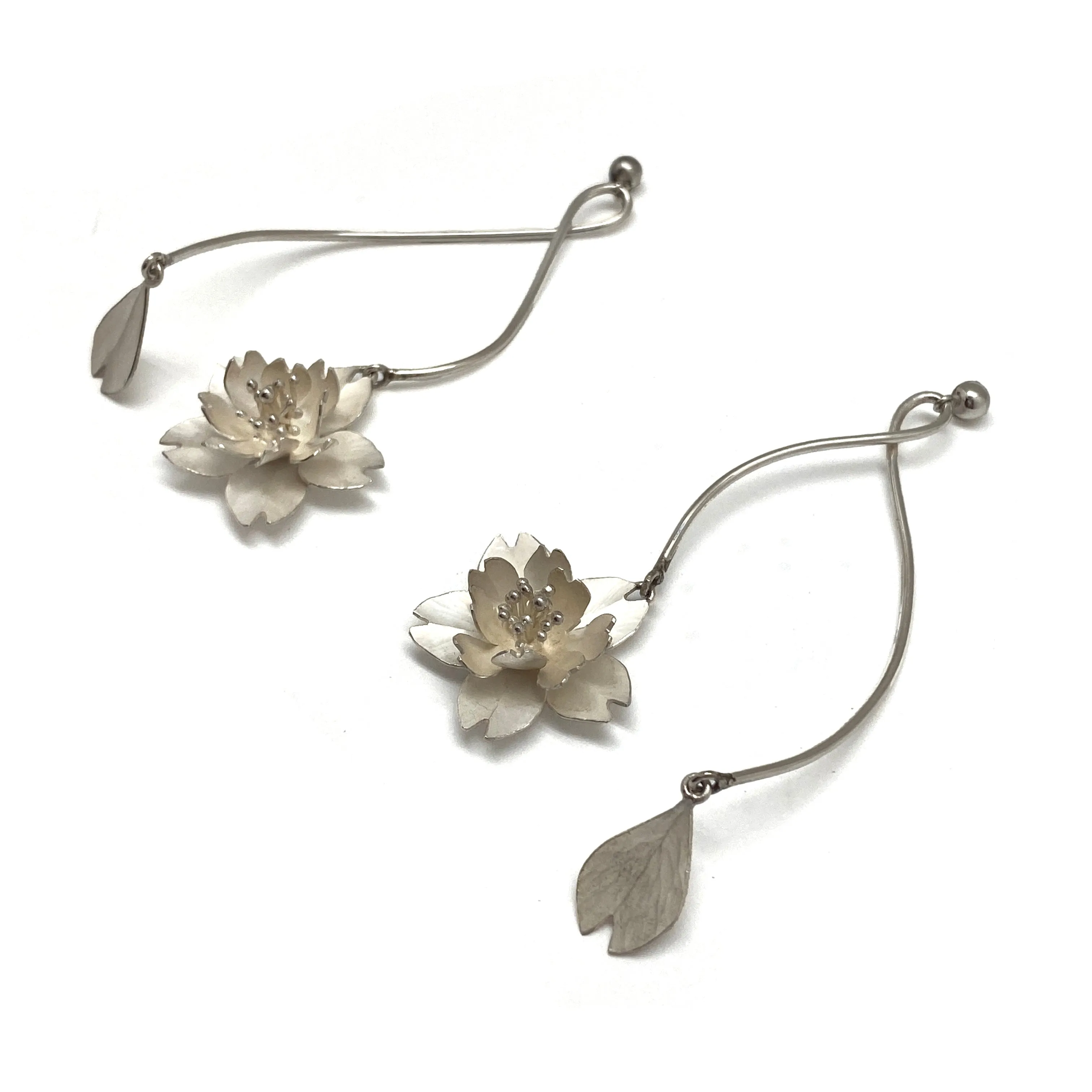 Dangling Cherry Blossom Earrings