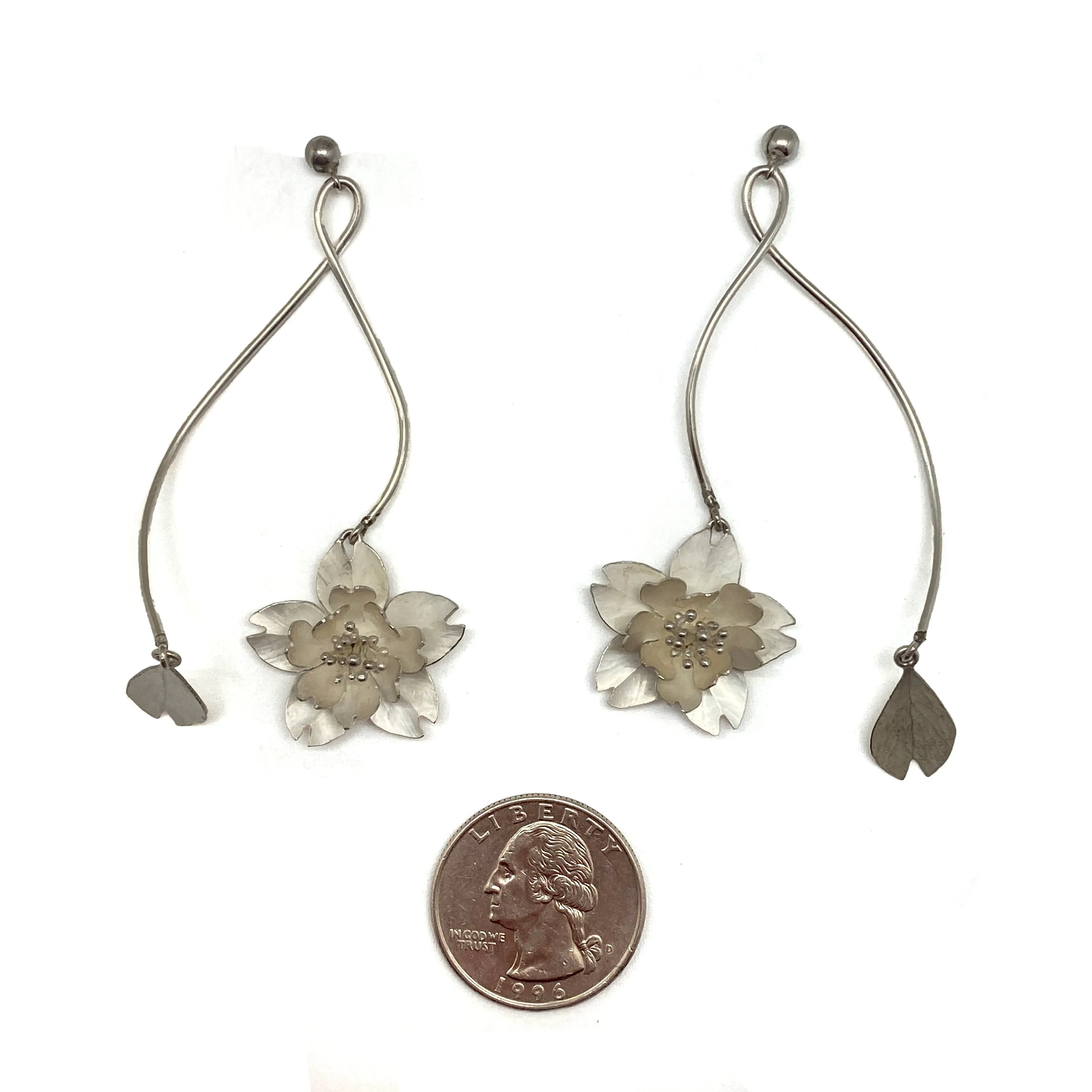 Dangling Cherry Blossom Earrings