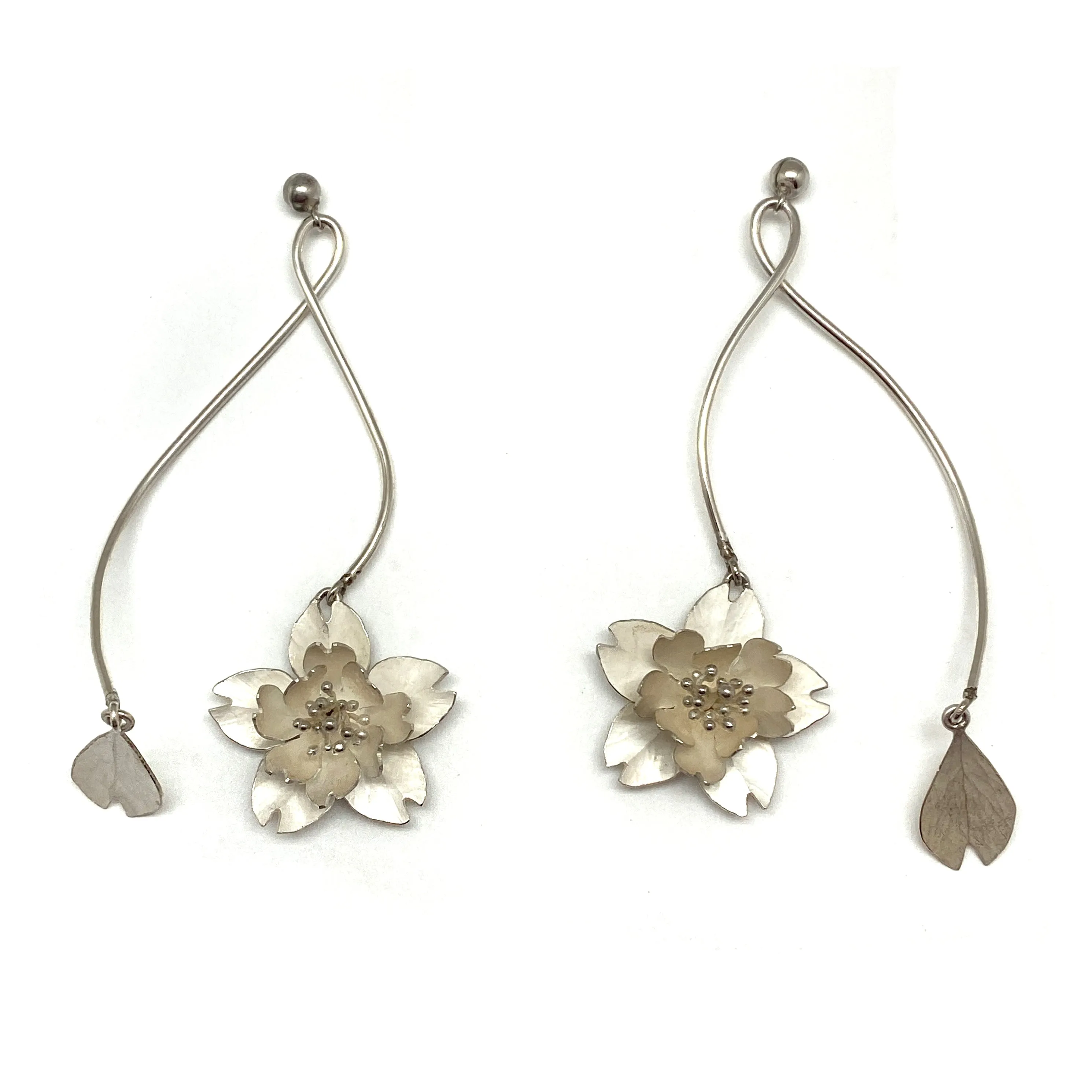 Dangling Cherry Blossom Earrings