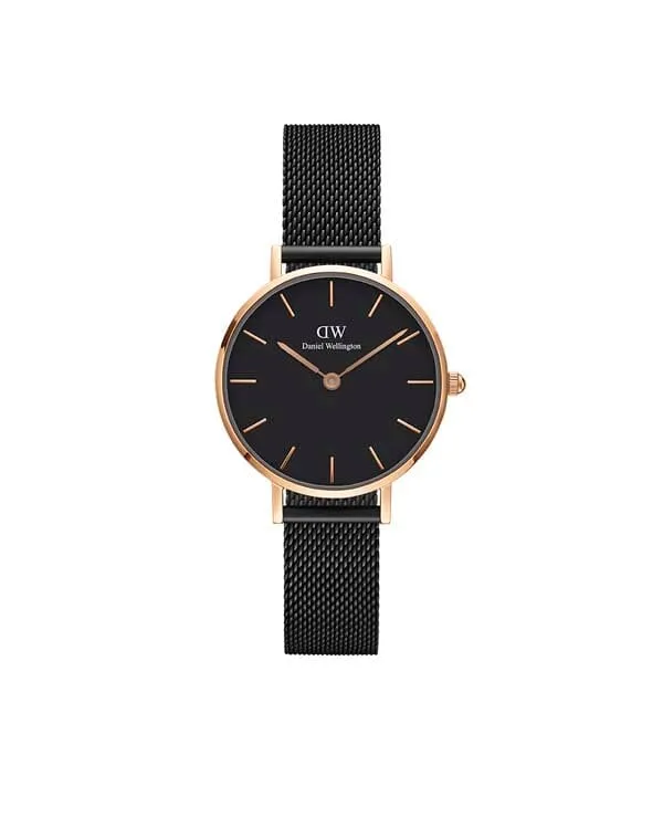 Daniel Wellington Petite 28 Ashfield Rose Gold & Black Watch