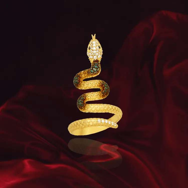 Ember Coiled Snake Ring