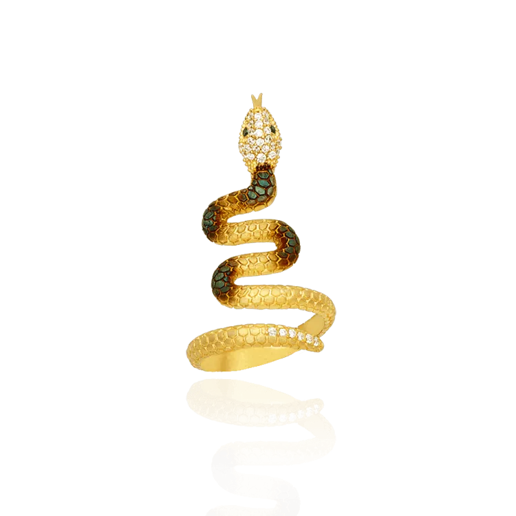 Ember Coiled Snake Ring