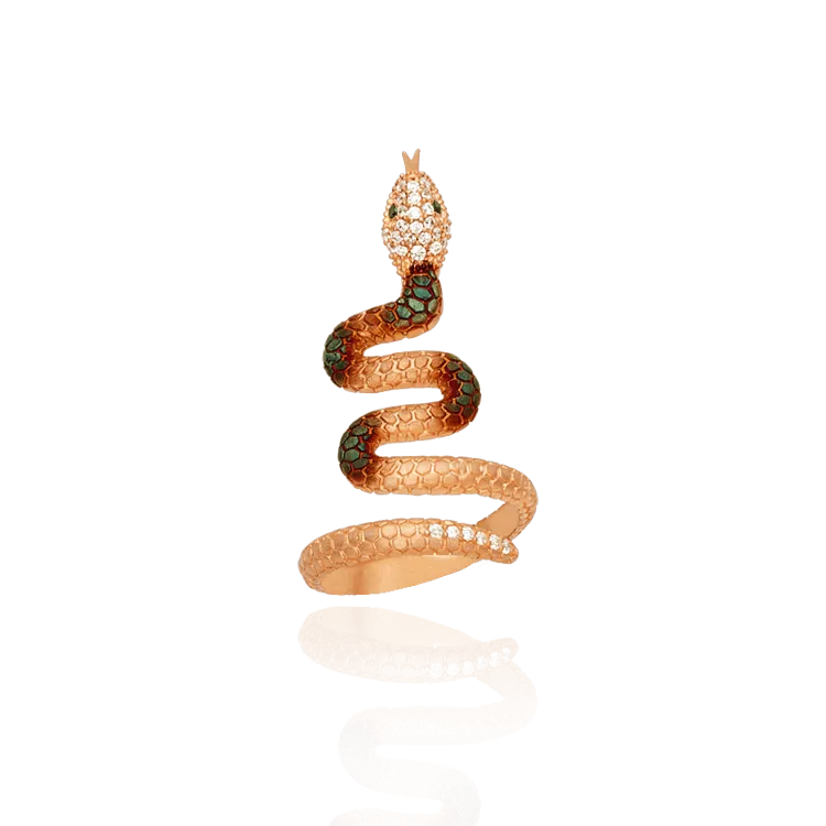 Ember Coiled Snake Ring