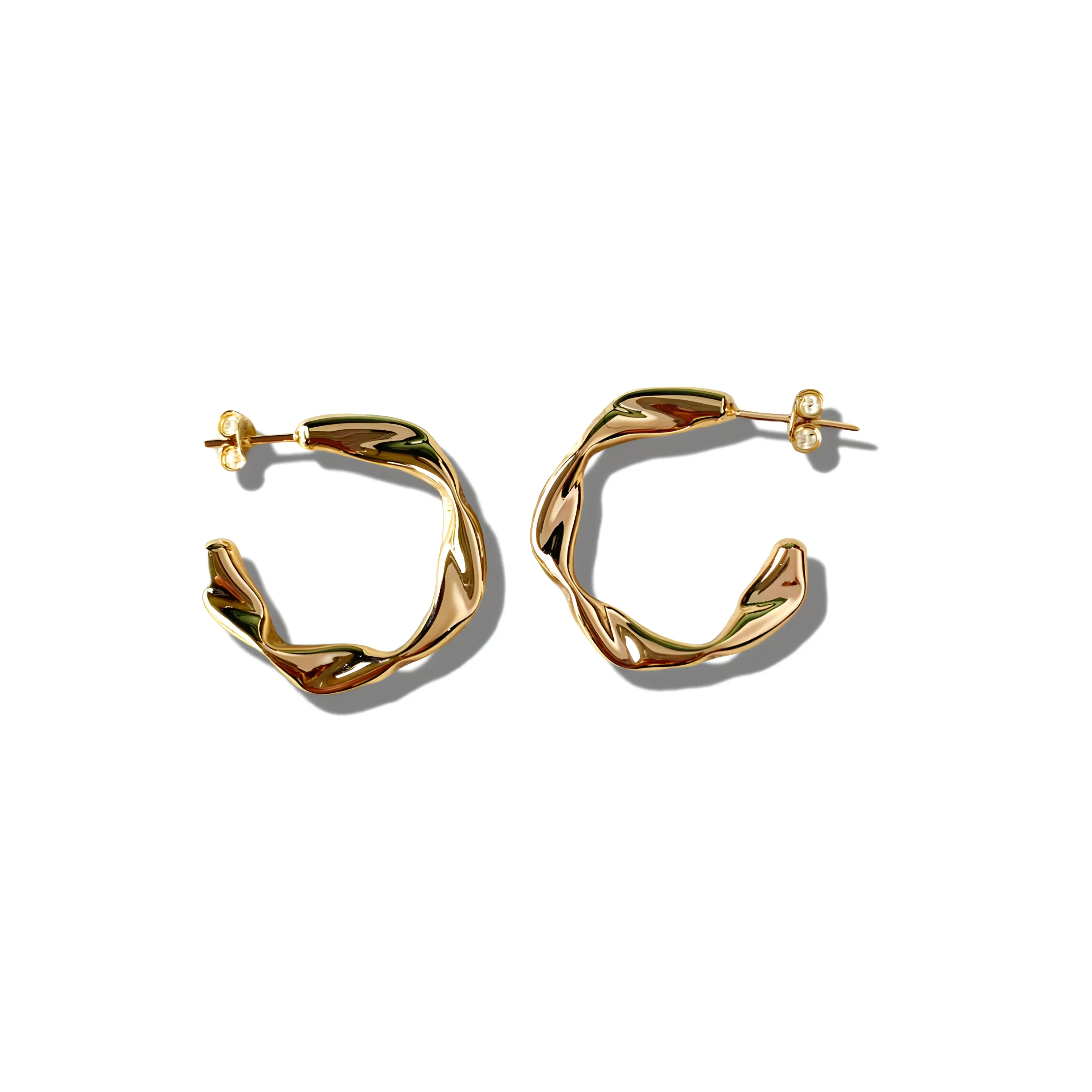 Emma Crushed Chunky Hoops Earrings